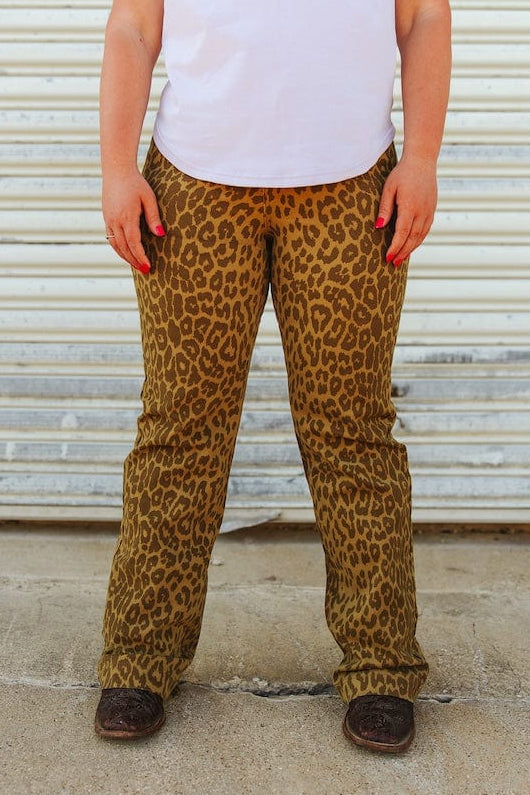L&amp;B Apparel Jeans Leopard Trouser Cut Curvy Jeans