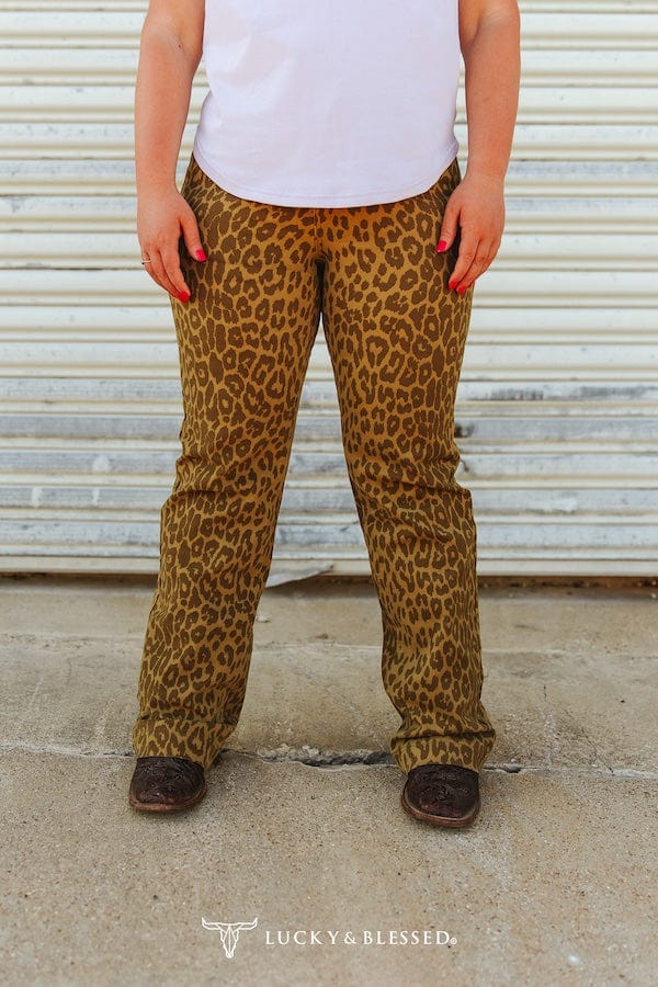 L&B Apparel Jeans Leopard Trouser Cut Curvy Jeans