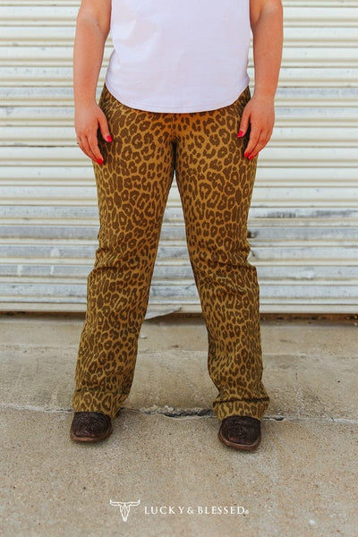 L&B Apparel Jeans Leopard Trouser Cut Curvy Jeans