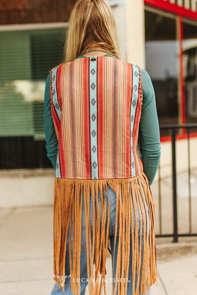 L&B Apparel Vest Painted Desert Fringe Vest