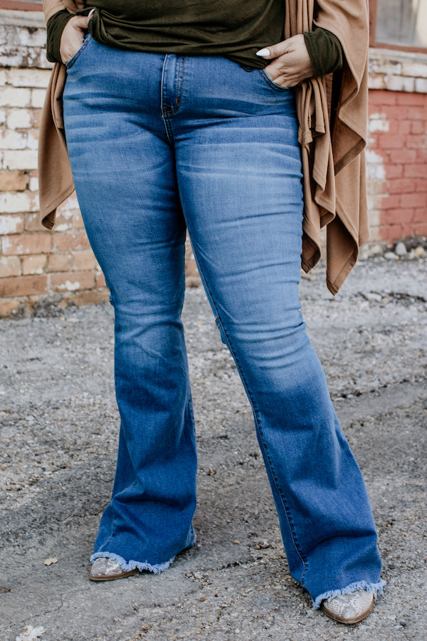 Jeans  Plus Size Mid Wash Flare Jeans