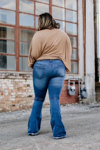 Jeans  Plus Size Mid Wash Flare Jeans