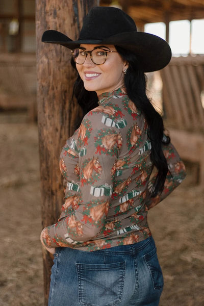 Sterling Kreek Long sleeve Mesh Top Ribbons on The Range Mesh Top