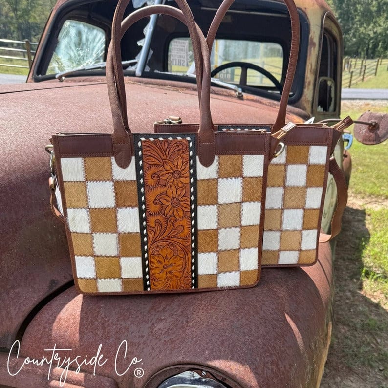 Countryside Co. Handbag Checkered The Plains Cowhide Tote