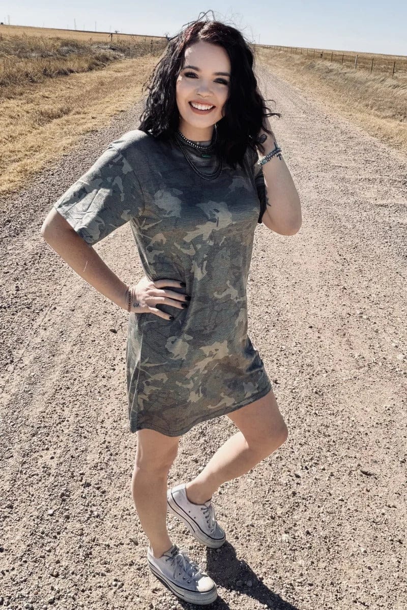 Camo Kreek T-shirt Dress, Medium / Camouflage