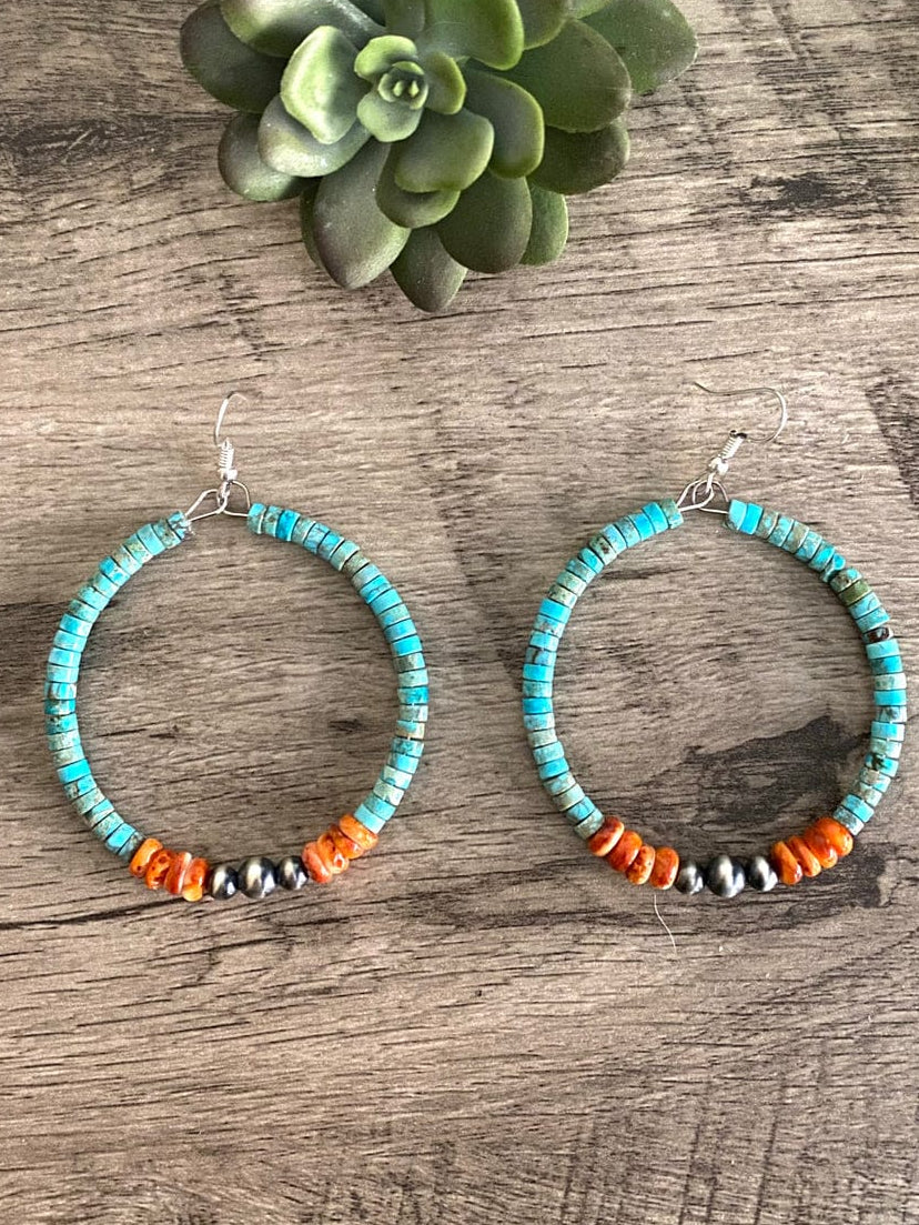 Bijoux Fab Earrings Multicolor Classic Spiny Oyster Hoops