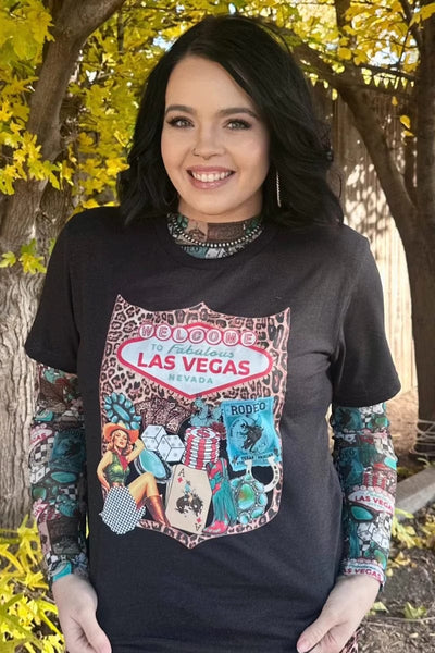 Sterling Kreek graphic tee Viva Las Vegas Cowgirl Tee