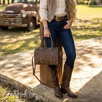 Countryside Co. Handbag Animal Wild Axis Cowhide Soft Speedy Bag