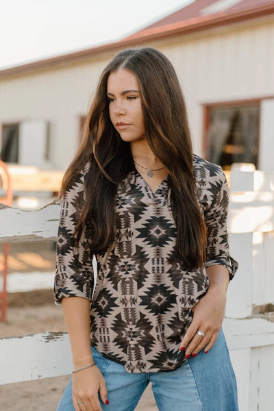 Sterling Kreek Shirt Aztec Shadow Top