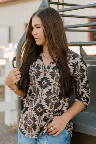 Sterling Kreek Shirt Aztec Shadow Top