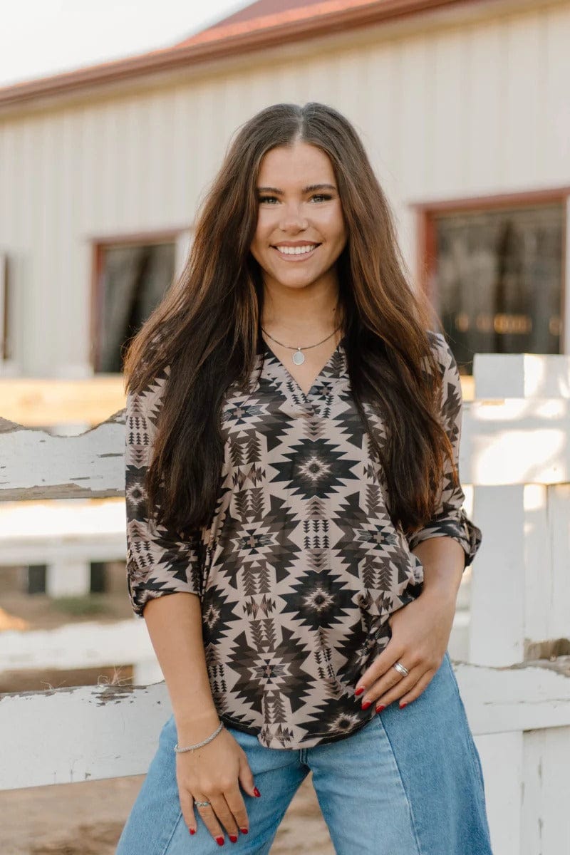 Sterling Kreek Shirt Aztec Shadow Top