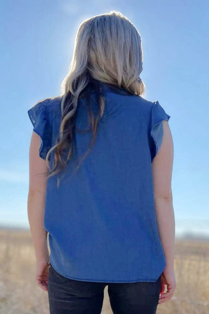 Baby Doll Top Dark Blue Denim by Sterling Kreek | | Western Soul®