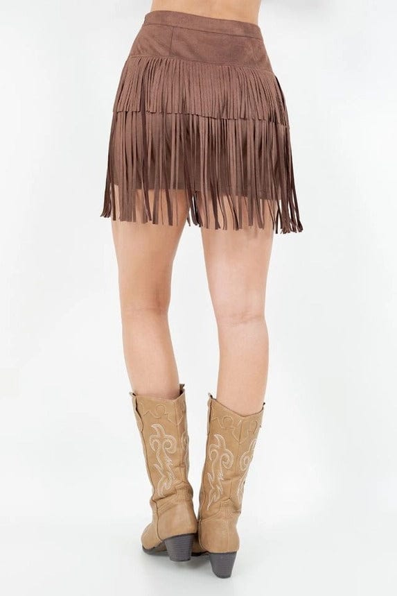 Saints and Hearts Skirt Brown Fringe Skirt