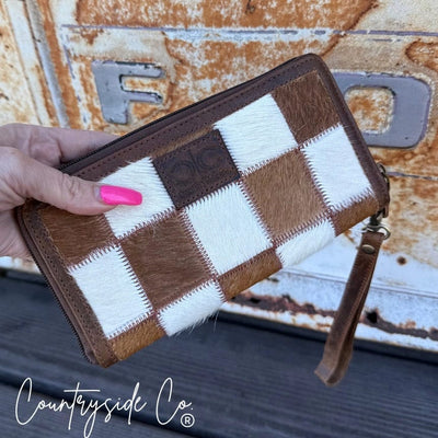Countryside Co. Wallet Brown Cowgirl Checkerboard Wallet