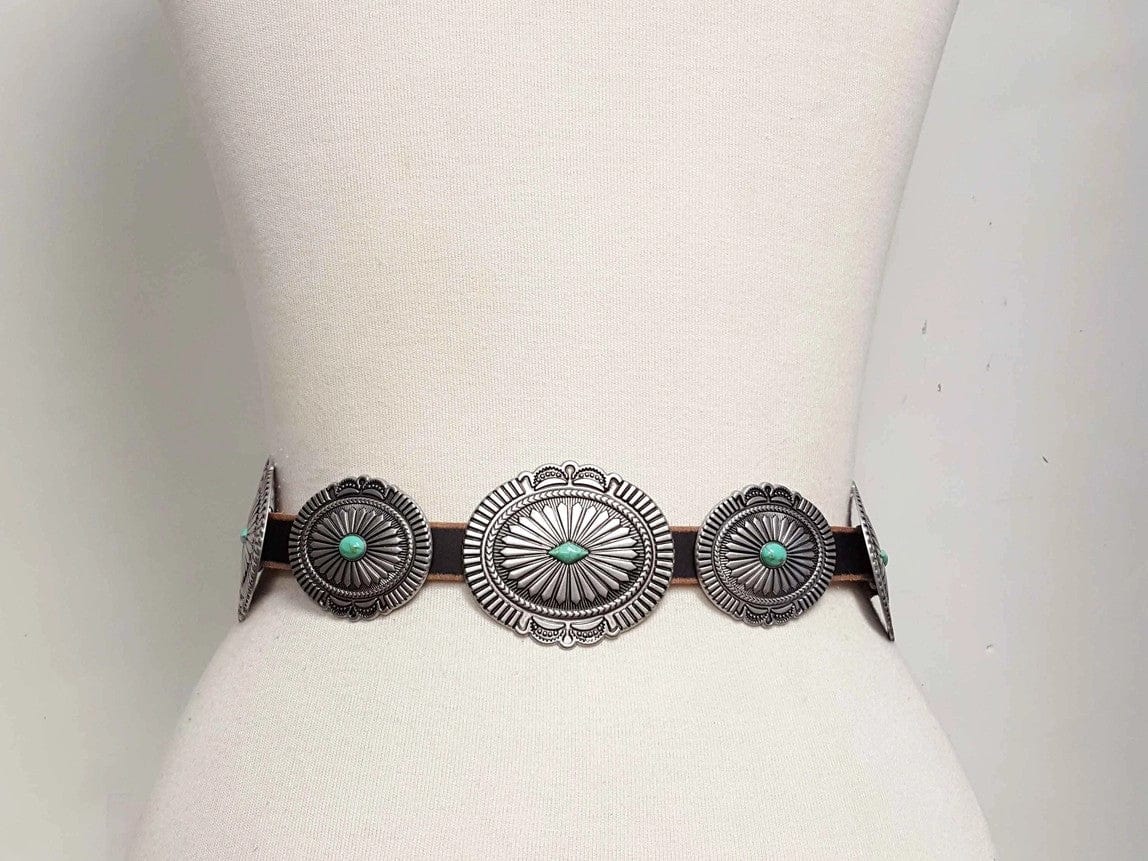 Axesoria West Belts Santa Fe Sunrise Concho Belt