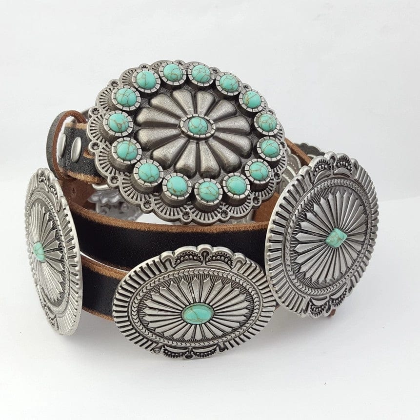 Axesoria West Belts Santa Fe Sunrise Concho Belt