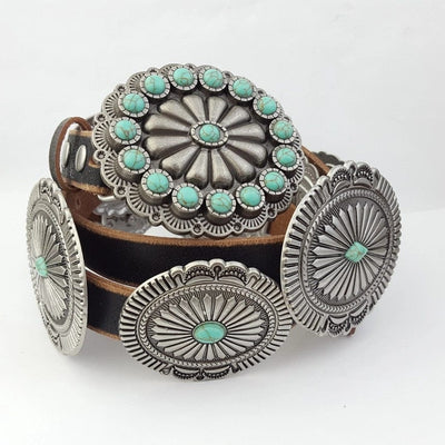 Axesoria West Belts Santa Fe Sunrise Concho Belt