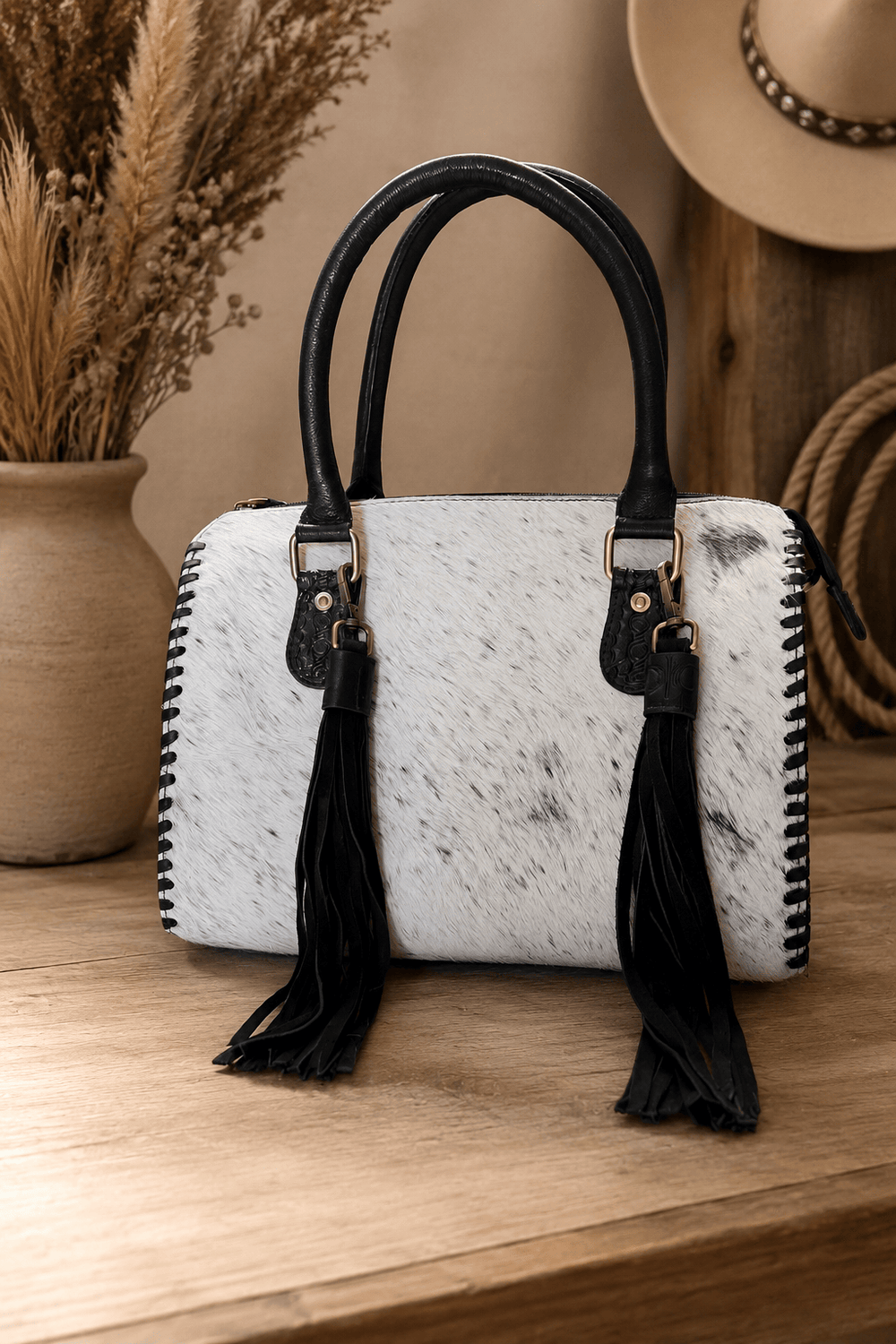 Countryside Co. Handbag Black / White with Lightly Speckled Black & White Midnight Cowgirl Black Cowhide Speedy Bag