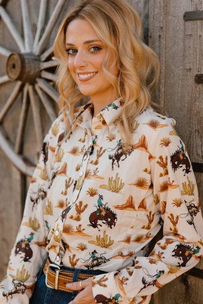 Sterling Kreek Long sleeve Top Down in The Desert Button Up Top