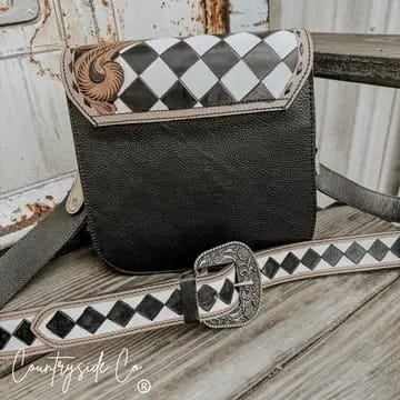 Countryside Co. Handbag Checkered Melrose Tooled Leather Checkered Handbag