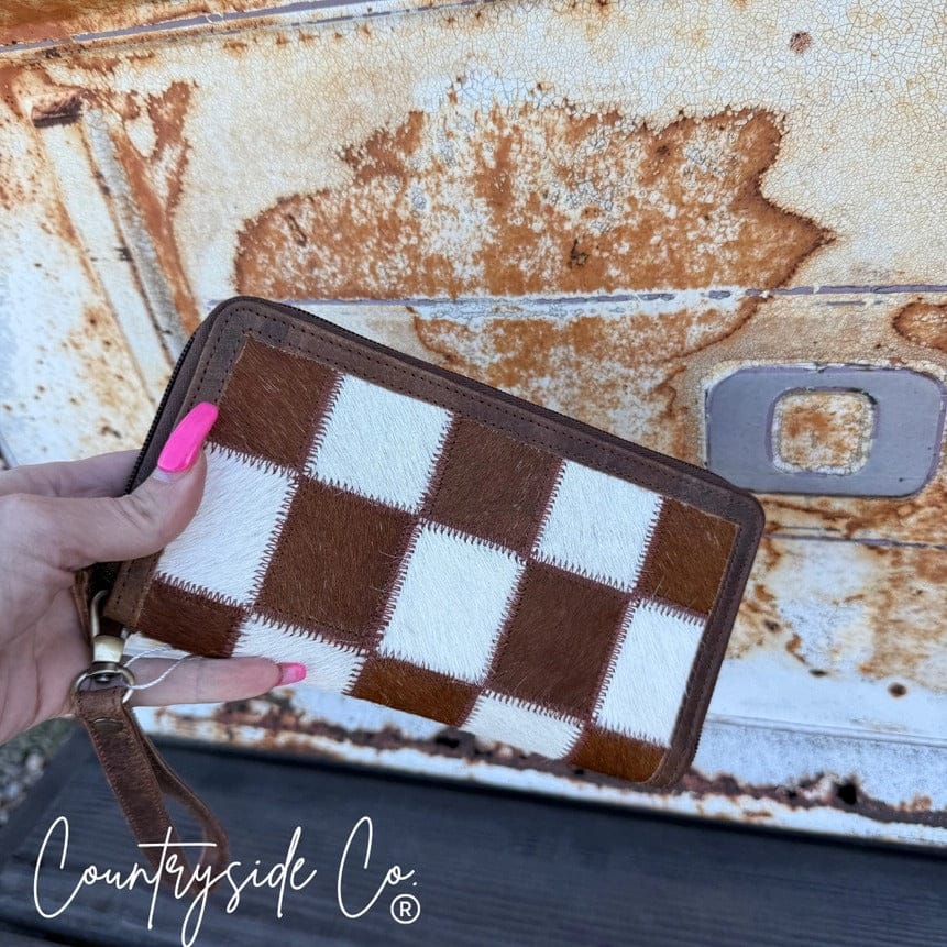 Countryside Co. Wallet Brown Cowgirl Checkerboard Wallet