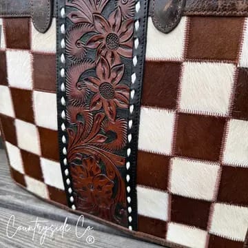 Countryside Co. Handbag Checkered Wynonna Cowhide Checkered Tote Handbag