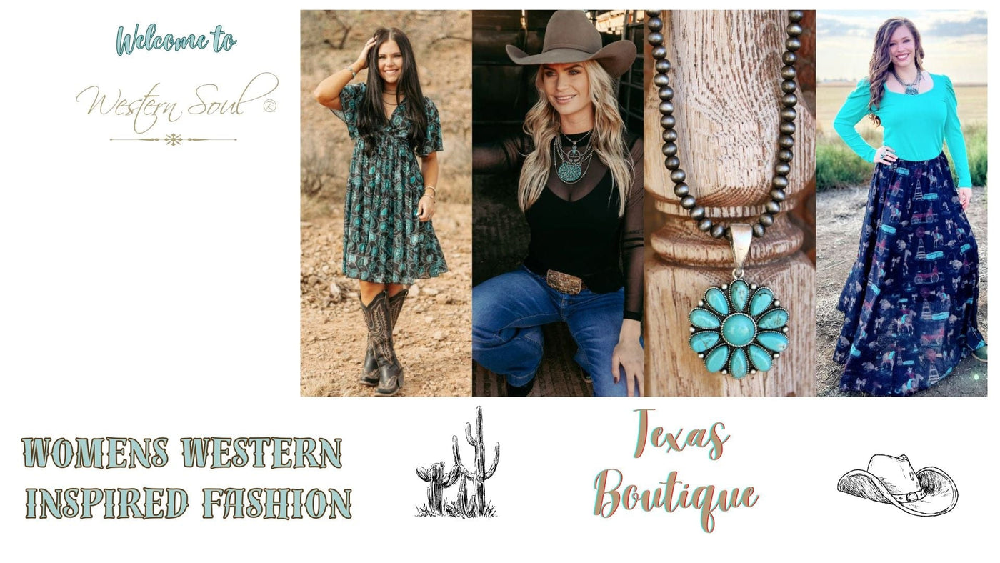 Western Soul home page image featuring women wearing western wear and jewelry