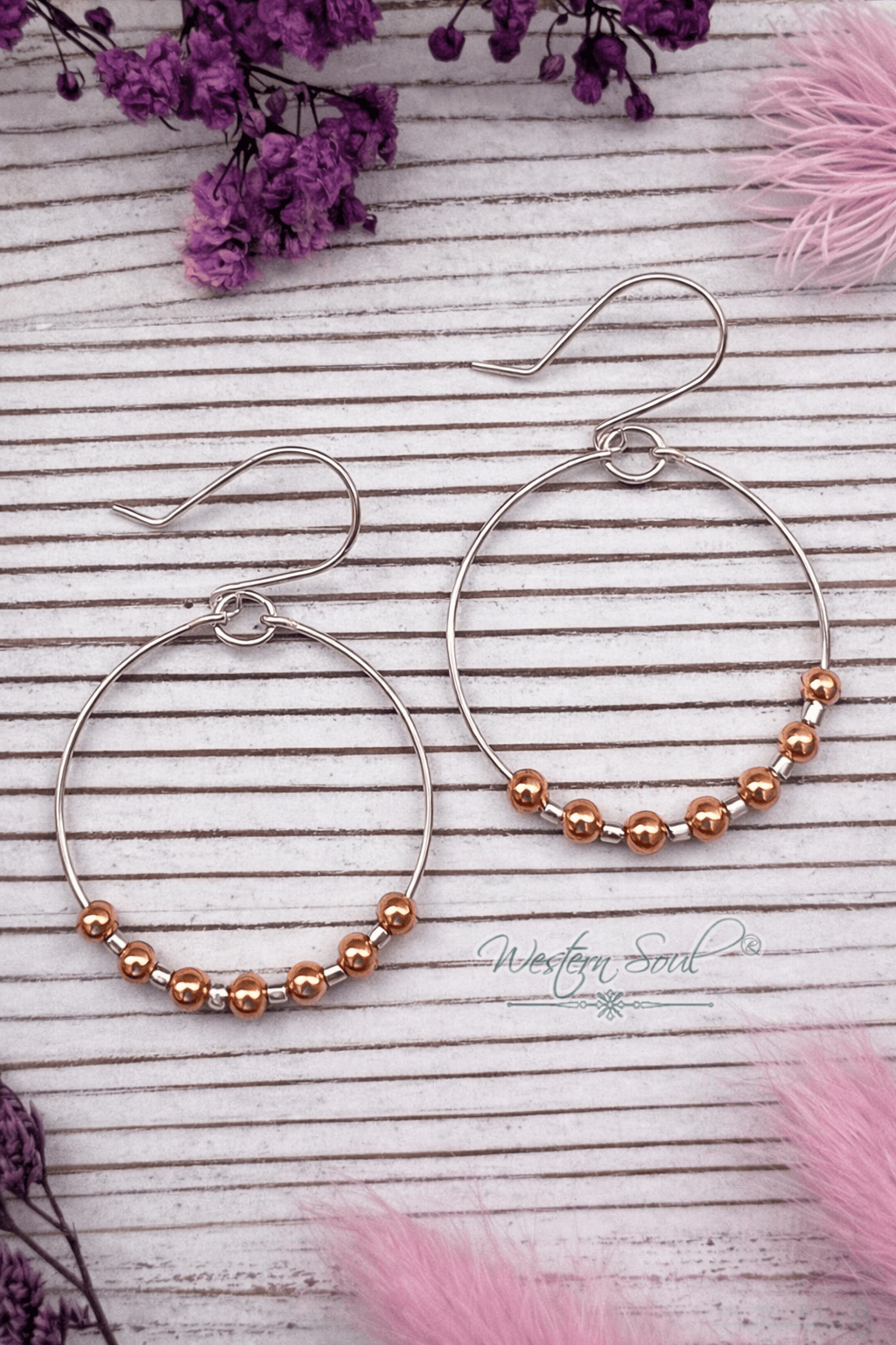Bijou by Sam Earrings Multicolor Copper Ridge Hoop Earrings