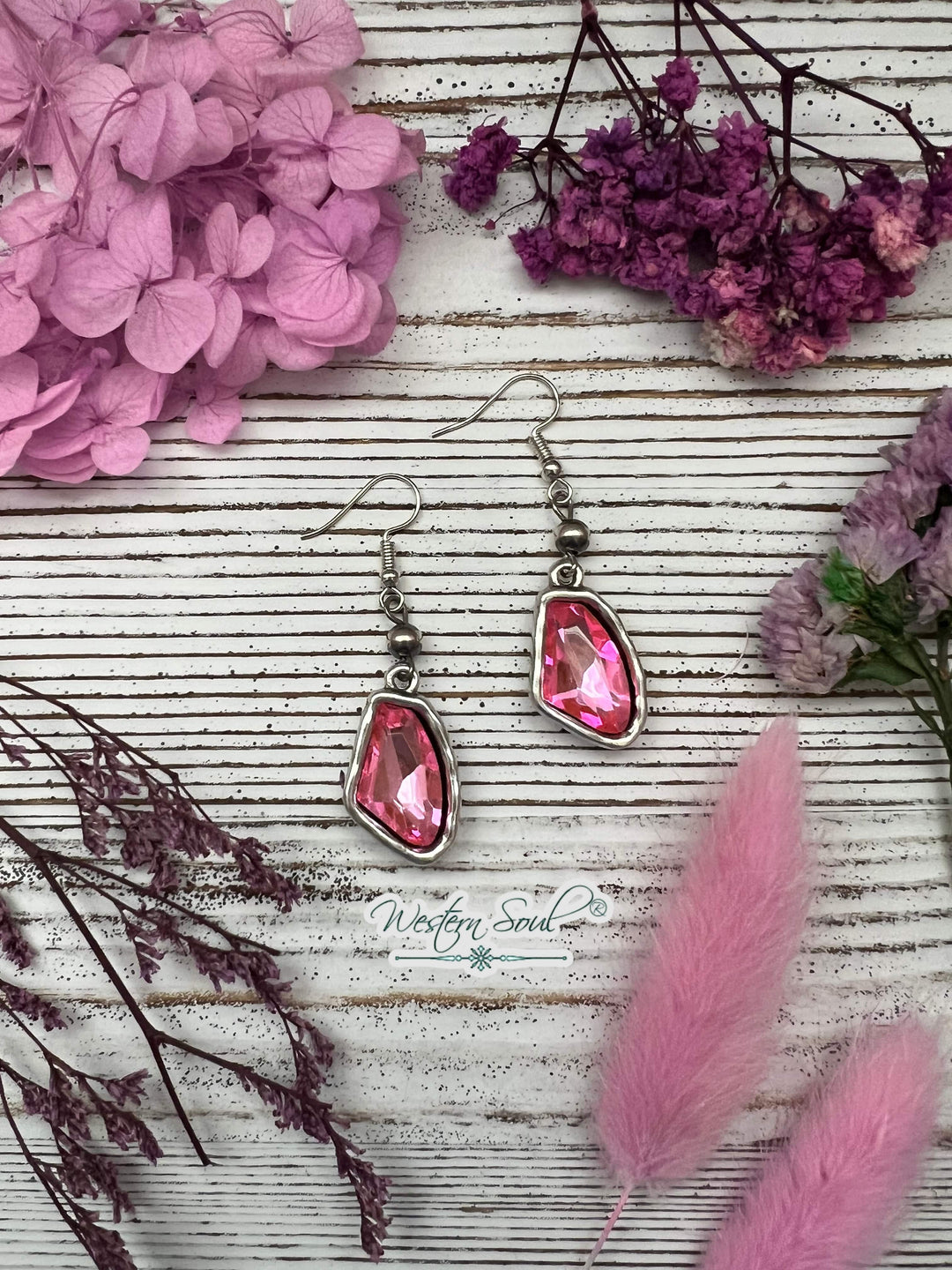 Bijoux Fab Earrings Pink Cowgirl Crush Dangle Earrings