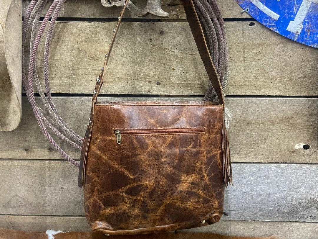 Countryside Co. Handbag Animal Cowhide Cross Stitched Leather Purse