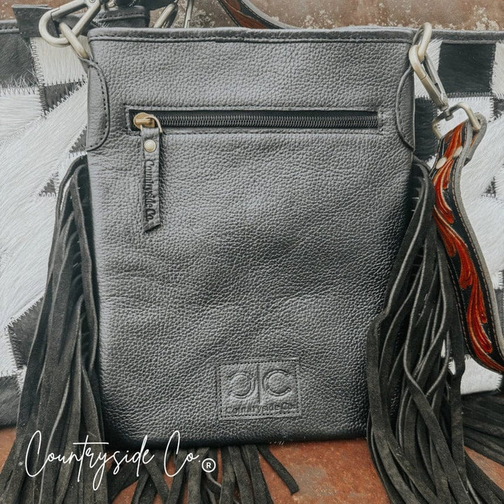 Countryside Co. Handbag Checkered High Voltage Cowhide Fringe Crossbody  by Countryside Co.
