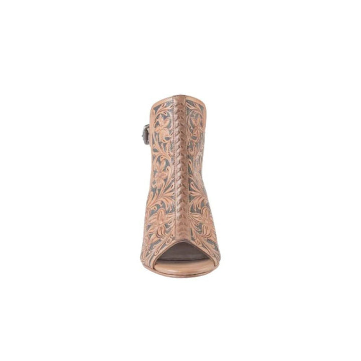Myra Shoes Dodge Town Heels -Modern Western Hand-Tooled Leather Cowgirl Heels