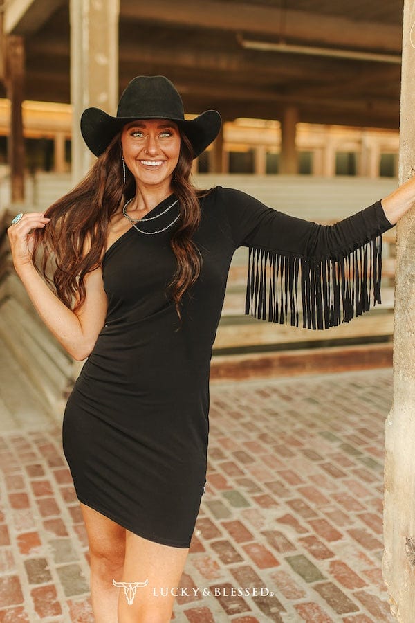 L&B Apparel Dress Midnight Rodeo Fringe Dress