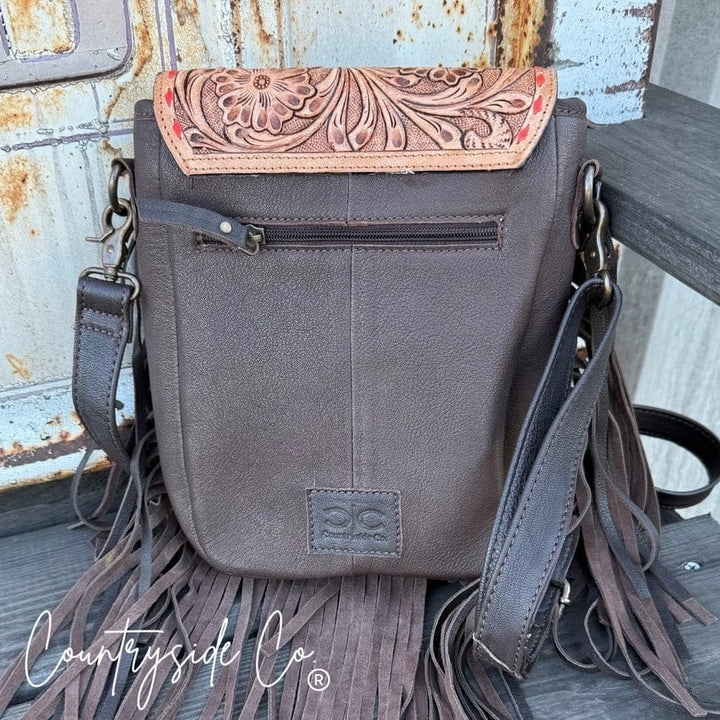 Countryside Co. Handbag Brown Cherry Crush Tooled Leather Purse