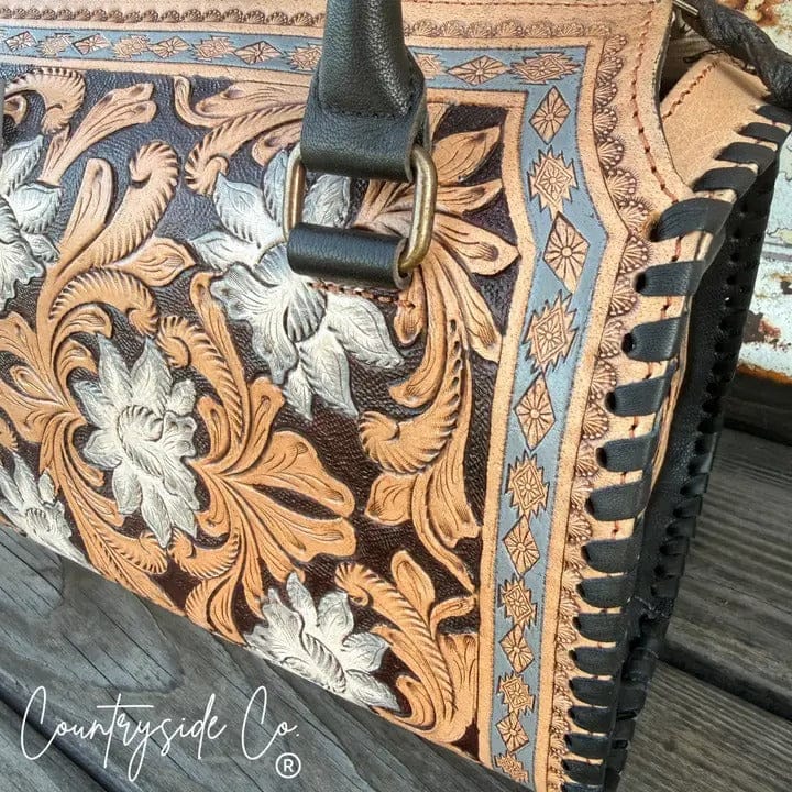 Countryside Co. Handbag Tan Stella Tooled Leather Speedy Bag