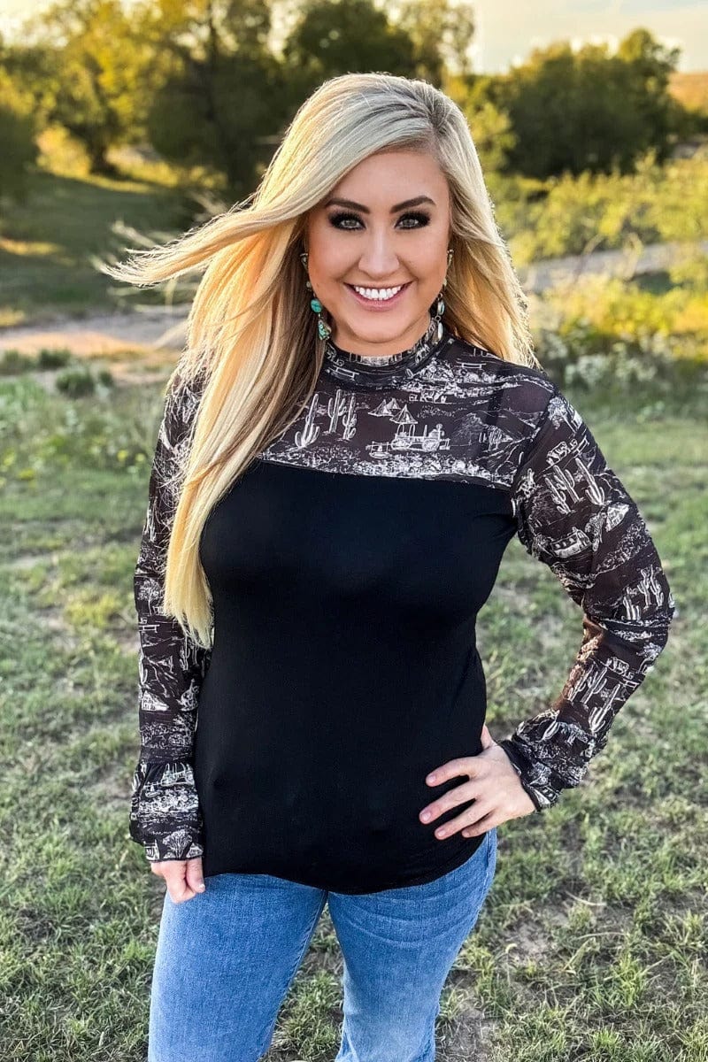 Sterling Kreek Long sleeve Top Homestead Toile Top