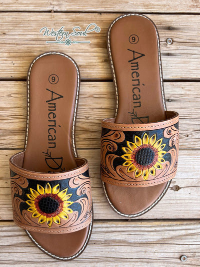 Sunflower Leather Slides