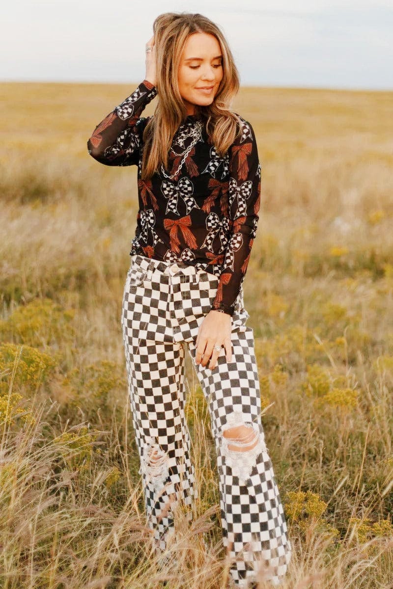 Round The Track Jeans by Sterling Kreek | Checkered Print Jeans