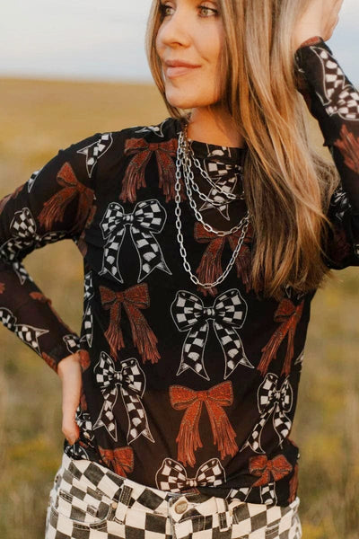 Sterling Kreek Long sleeve Mesh Top Just A Girl Mesh Top