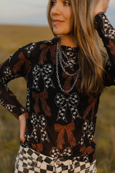 Sterling Kreek Long sleeve Mesh Top Just A Girl Mesh Top