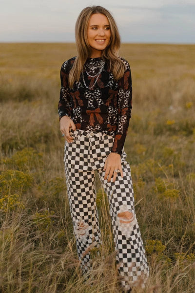 Sterling Kreek Long sleeve Mesh Top Just A Girl Mesh Top