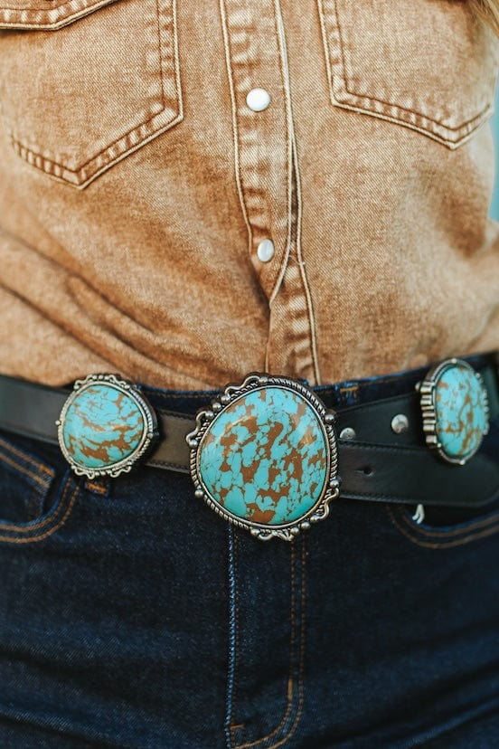 L&B Apparel Belts Cowgirl Stone Concho Belt