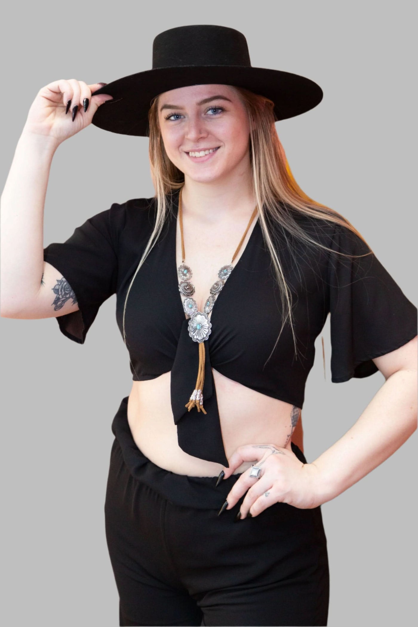 L&B Apparel Crop Top Front Tie Crop Top