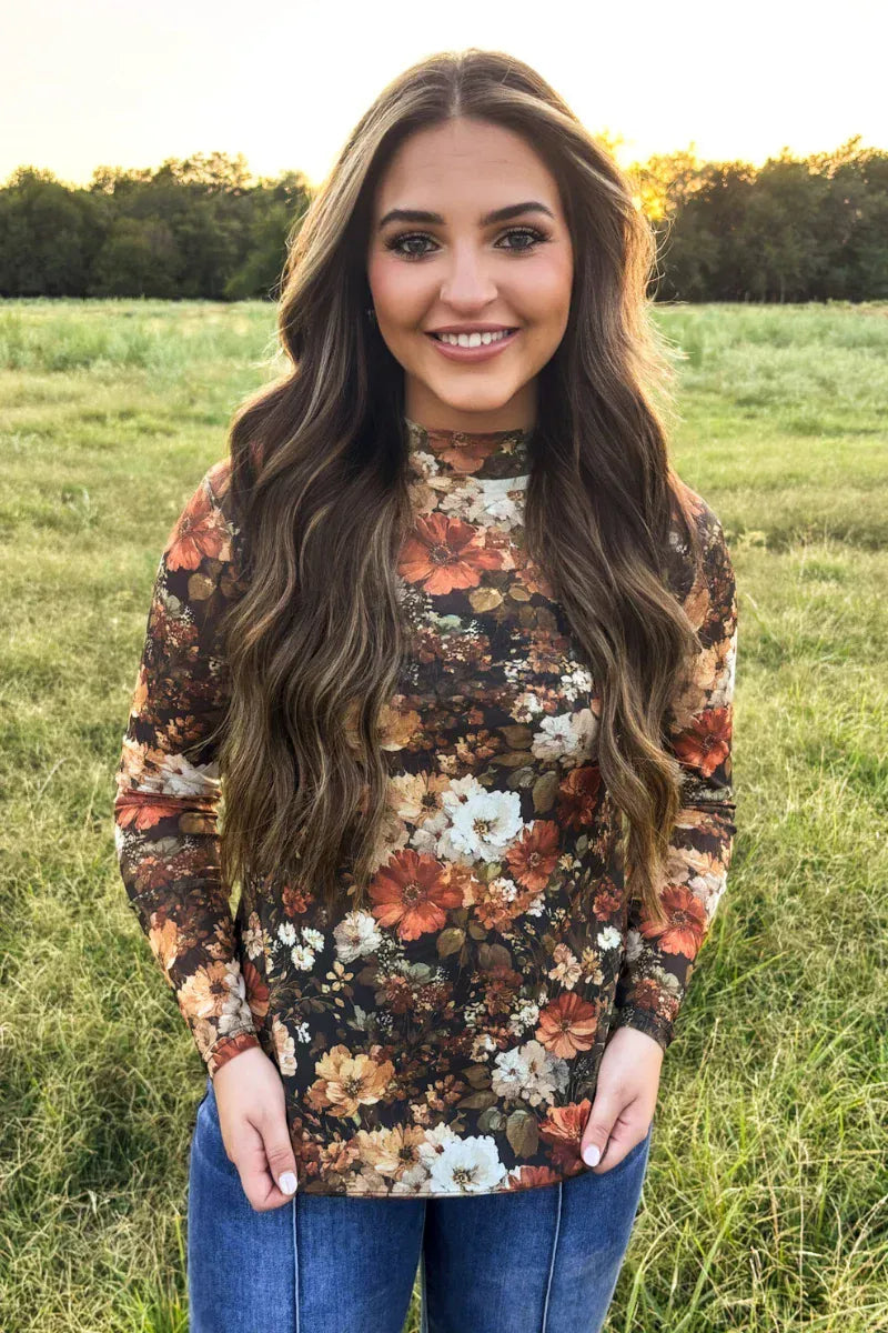 Maple Bloom Floral Mesh Top