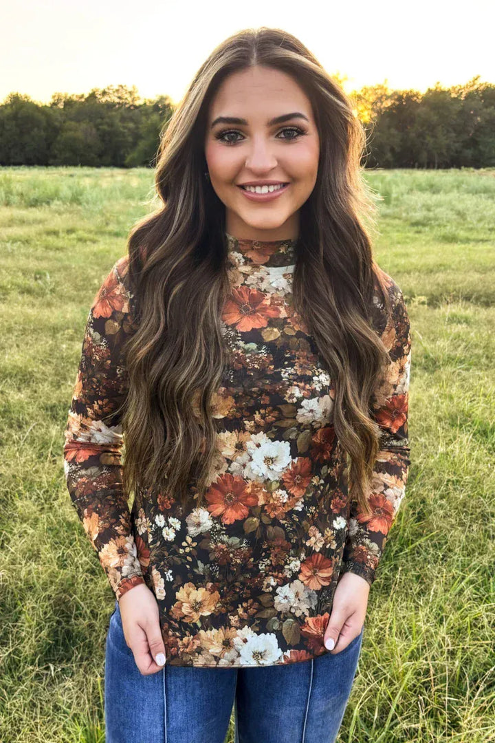 Maple Bloom Floral Mesh Top