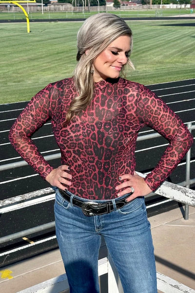 Sterling Kreek Long sleeve Mesh Top Sideline Spirit Maroon Mesh Top