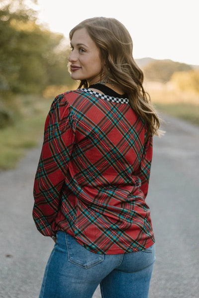 Sterling Kreek Long sleeve Top Merry and Checked Top
