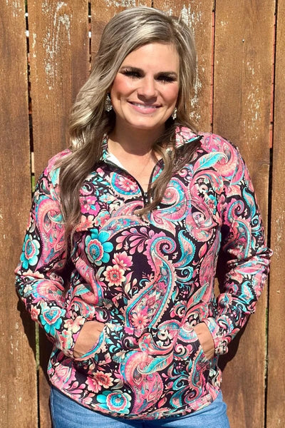Sterling Kreek Pullover Midnight Bloom Pullover