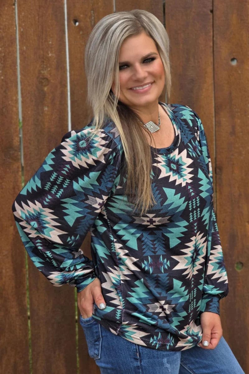 Sterling Kreek Long sleeve Top Midnight Mesa Top