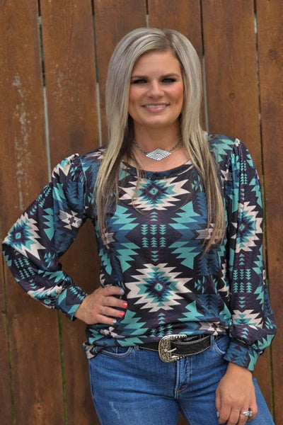 Sterling Kreek Long sleeve Top Midnight Mesa Top